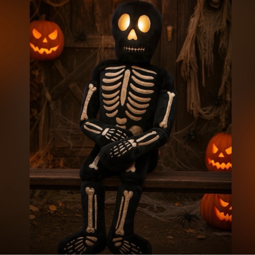 Black skeleton, with gold bones Isaac Mizrahi 5 foot new with tags tick-tock